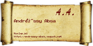 Andrássy Absa névjegykártya